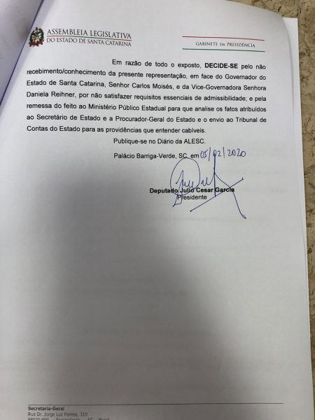 Impeachment: Assembleia Legislativa arquiva o pedido contra o governador e demais integrantes do Executivo Estadual