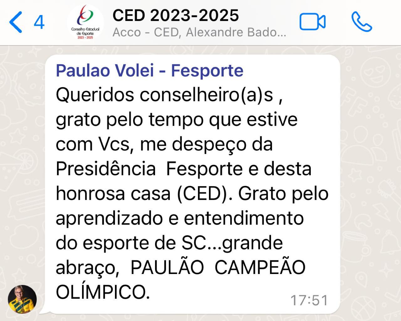 EXCLUSIVO: Paulão do Vôlei deixa a presidência da Fesporte
