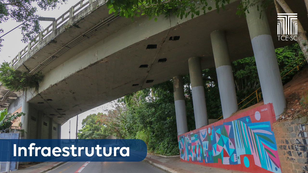 TCE/SC recomenda interdição de viaduto na Capital por risco de ruptura de estrutura