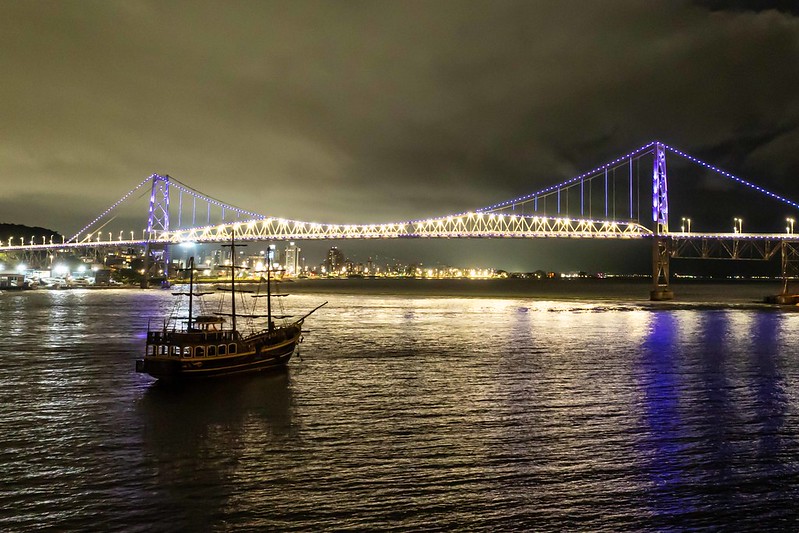 Ponte Hercílio Luz com nova iluminação