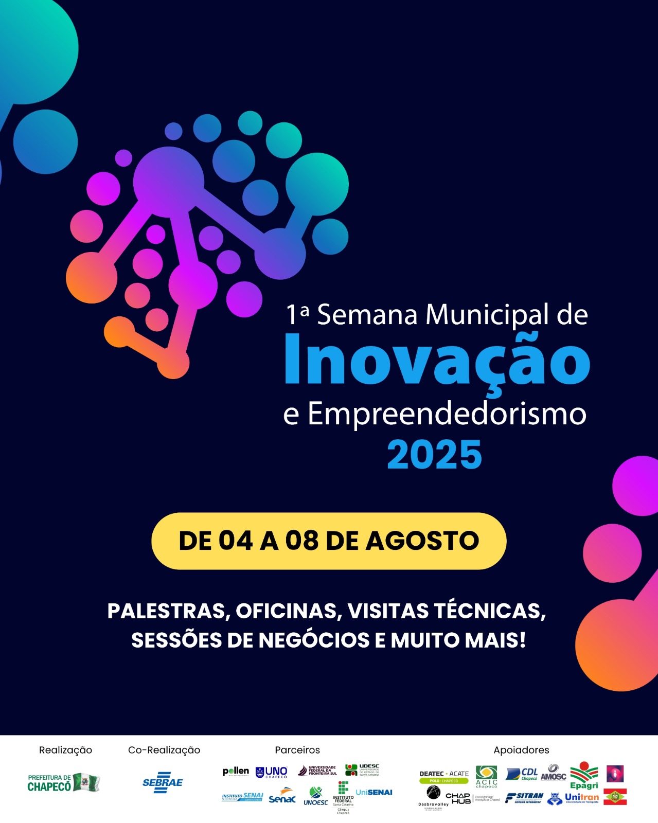 Chapecó sediará Semana Municipal de Inovação e Empreendedorismo