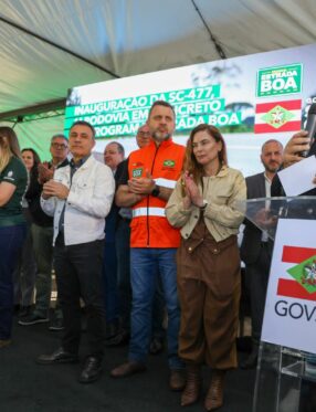 Entrega da restauração da SC-477 marca primeira rodovia de concreto do programa Estrada Boa