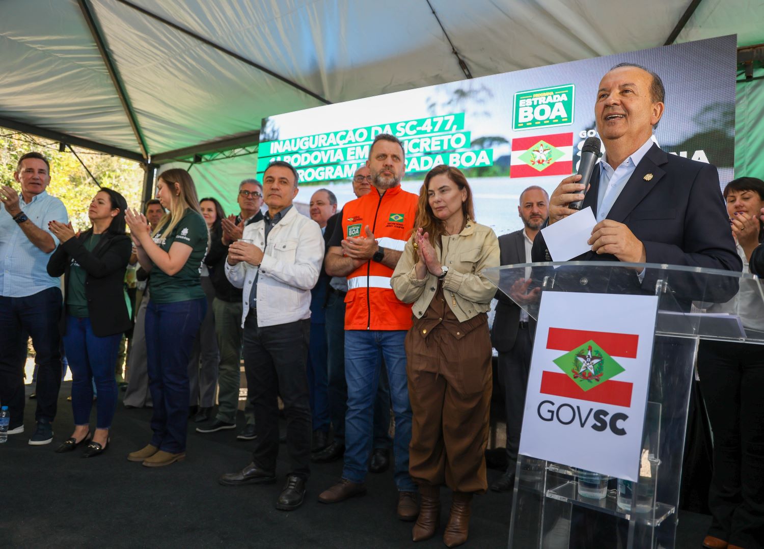 Entrega da restauração da SC-477 marca primeira rodovia de concreto do programa Estrada Boa