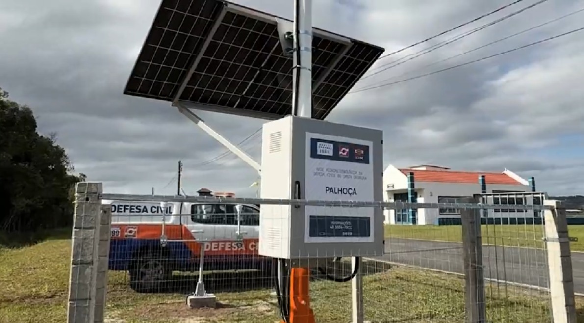 Palhoça instala estação meteorológica para reforçar monitoramento de chuvas e prevenção de enchentes