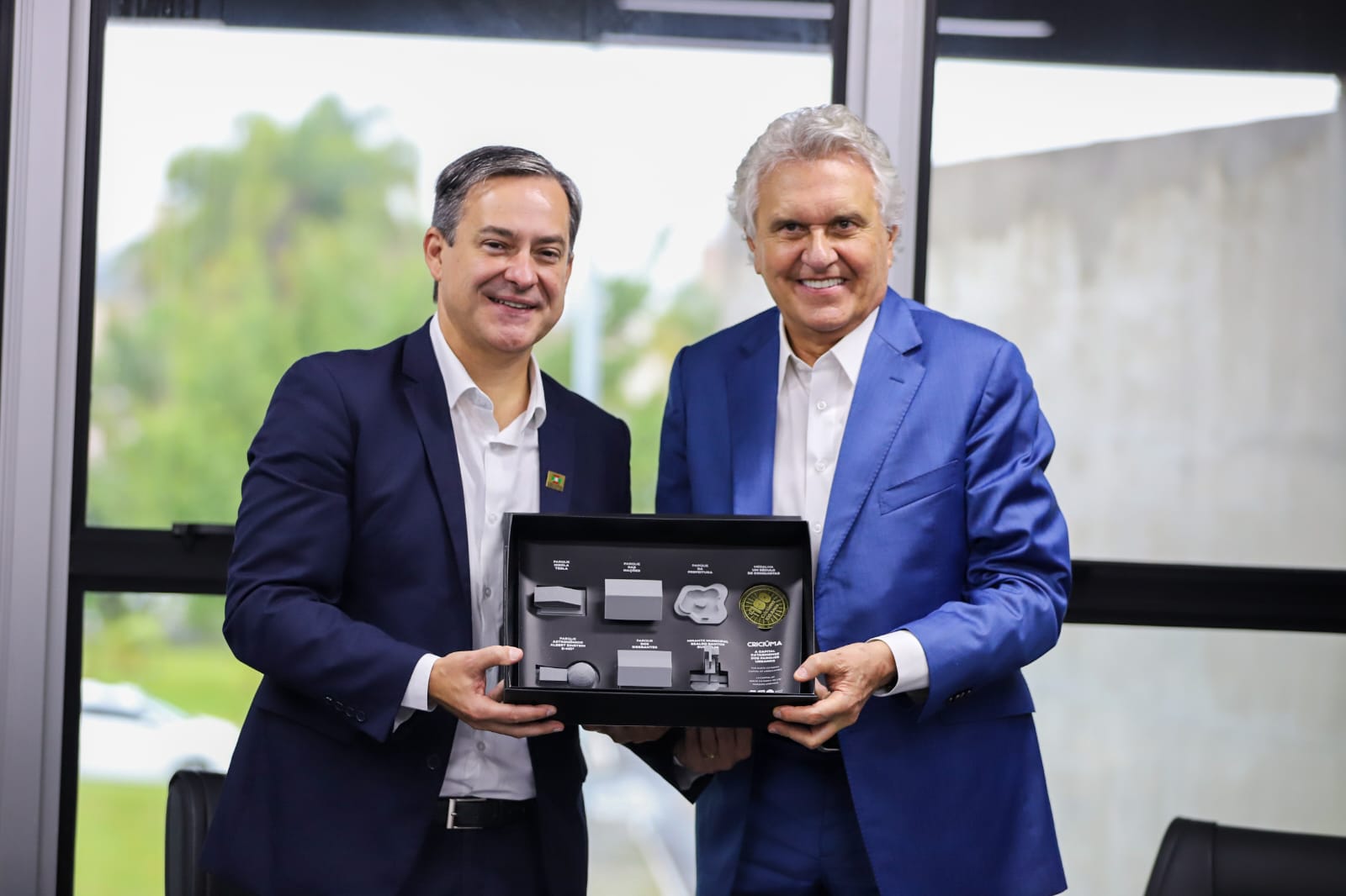 Prefeito de Criciúma recebe governador de Goiás para troca de experiências em gestão pública