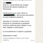 TRE-SC envia alertas por WhatsApp a eleitores sem biometria cadastrada