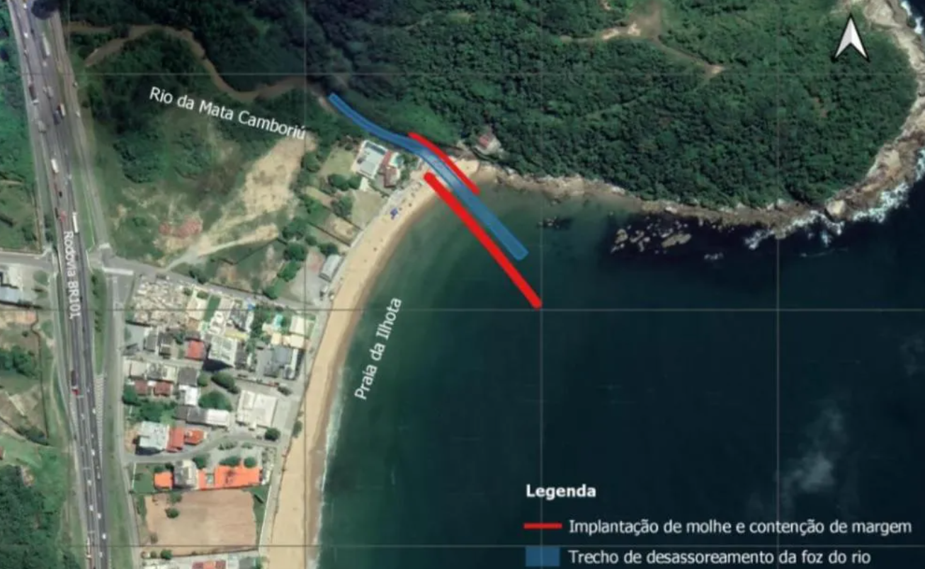 Itapema receberá R$ 2,5 milhões para construção de molhe na foz do Rio Mata Camboriú