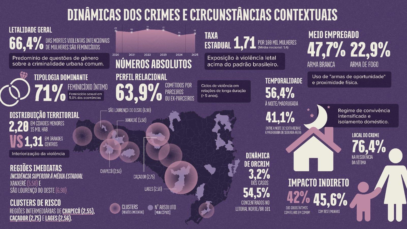 Mapa do Feminicídio reúne dados inéditos sobre violência contra mulheres em SC