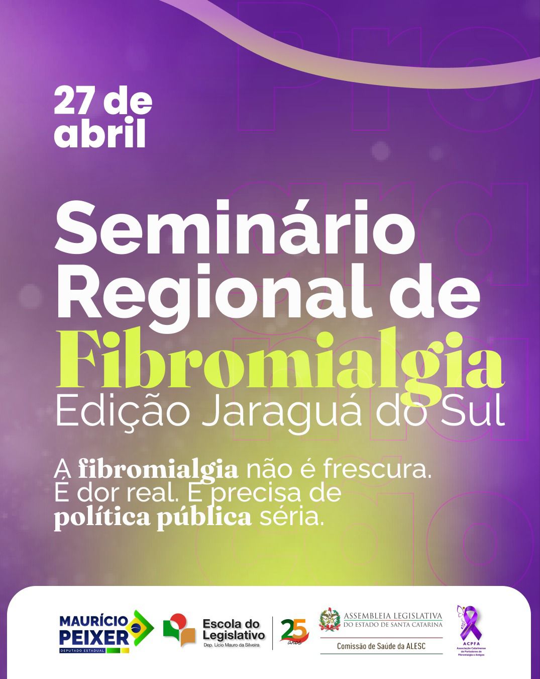Jaraguá do Sul recebe seminário sobre fibromialgia com foco em direitos e tratamento