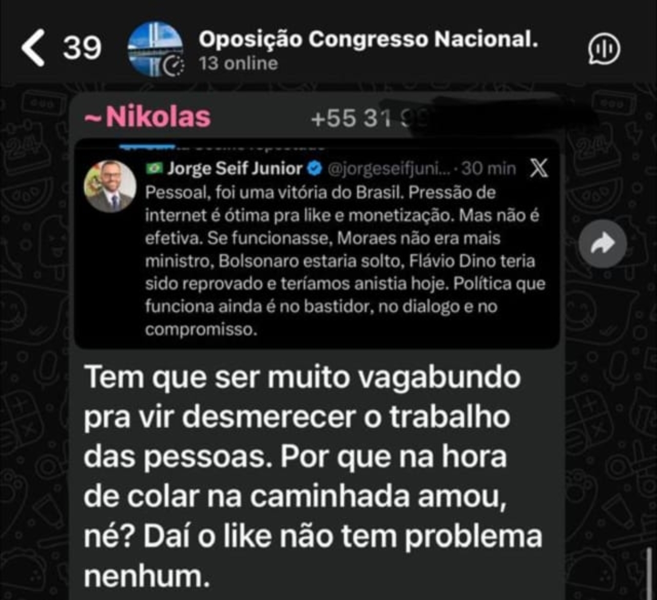 “Olho no olho”: Seif reage após ser chamado de vagabundo por Nikolas Ferreira