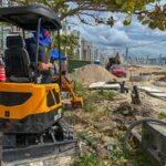 Obras da orla da Praia Central de BC avançam com quatro frentes simultâneas