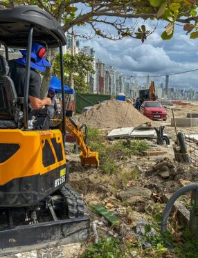Obras da orla da Praia Central de BC avançam com quatro frentes simultâneas