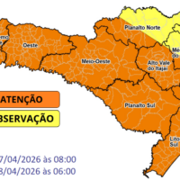 Frente fria, ciclone e queda de temperatura marcam a semana em Santa Catarina