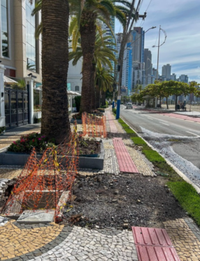 Obras da orla da Praia Central avançam em Balneário Camboriú