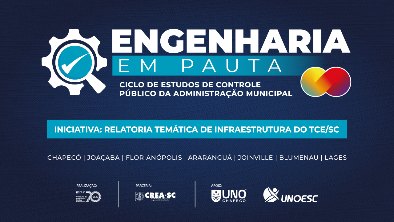 Joinville e Blumenau recebem próxima etapa do Ciclo de Estudos do TCE/SC sobre engenharia pública